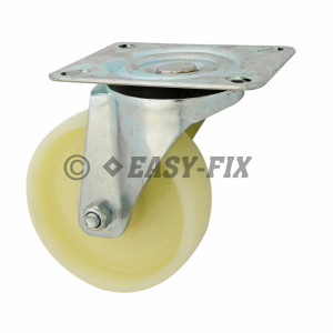 J-Roată cu placă rulment Ø 80x32 H=108 -120kg PP Alb