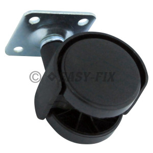 Rotilă Ø40x40.5 mm cu placă 38x38 mm - 30kg PA Negru