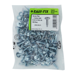 Şurub cap plat cu şaibă autoforant 4,2x14 ZA - PH2 (100 buc)
