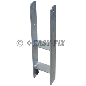 Suport stâlp tip H pt beton -  91x600x60 -5 mm - Zincat Termic