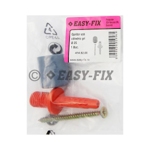 Set opritor uşă cilindric Ø 25mm Gri