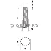 Şurub cap hexagonal M 24x120 DIN 933 Inox A2 (10 buc)
