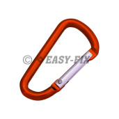 Carabină din aluminiu tip D Ø 8 x 80mm - Roşie