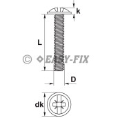 Şurub cap bombat combinat M 5x 12 ZA (500 buc)