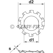 Şaibe elastice dinţate ext DIN 6797 A - M 10 ZA (1.000 buc)