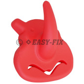 Cuier plastic 70x75x45mm - Rinocer - Rosu