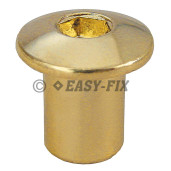 Piuliţă înfundată rotundă, oţel Ø15mm - M6x12 SW5 Alămită (100 buc)