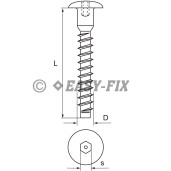 Şurub pt cuplare PAL cap bombat 7.0x70 ZA - SW 4 (50 buc)