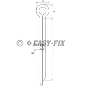Şplint EN ISO 1234 (DIN 94) -  1,2 x  25 ZA (1.000 buc)
