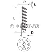 Şurub cap plat dublu filet 4,2x32 RAL 9010 - PH2 (500 buc)