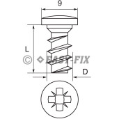Euroşurub cap Bombat 6,3x11 PZ2 Zincat Alb (100 buc)