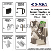 Set Baza pentru fixare 3 panouri fotovoltaice 30mm sina/ profil tip A