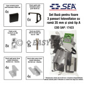 Set Baza pentru fixare 3 panouri fotovoltaice 35mm sina/ profil tip A