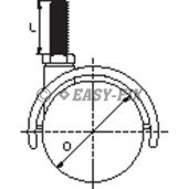 Rotilă Ø45 mm cu şurub M8x15mm  - Negru