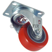 Roată cu placă rulment Ø 75x32  H=100 - 100kg -PU Roşu