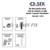 Set Baza fixare sina pe acoperis TIGLA  pentru 2 panouri fotovoltaice