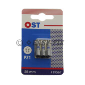Set cap BIT OST inel Albastru 25mm Pozidrive PZ1  - 3 buc/Blister