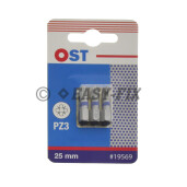 Set cap BIT OST inel Albastru 25mm Pozidrive PZ3  - 3 buc/Blister