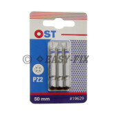 Set cap BIT OST inel Albastru 50mm Pozidrive PZ2  - 3 buc/Blister
