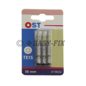 Set cap BIT OST inel Galben 50mm Torx TX15  - 3 buc/Blister