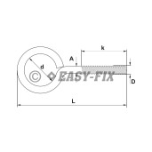 Agăţător cu filet metric tip O - M 5x 50x15 ZA (100 buc)
