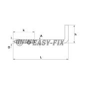 Agăţător cu filet pt lemn tip L - Ø4,5x 50x14 ZA (100 buc)