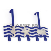 Cuier usa grosime 40mm, 5 carlige - 330x60x220mm- Albastru