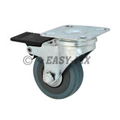 F-Roată cu frână+placă rulment Ø 75x21 H=104 - 30kg Gri