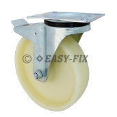 J-Roată cu frână+placă rulment Ø160x45 H=200 -180kg PP Alb