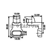 Element tip L pentru fixare placaj scurt - nichelat