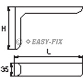 Consolă metalică L pt etajere 115x180mm - Albastru