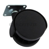 Rotilă Ø60x50 mm cu placă 42x42mm - 50kg PA Negru