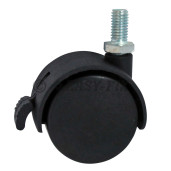 Rotilă Ø40 mm cu şurub M8x15 mm şi blocare -  30kg PA Negru