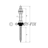 Prezon M10x300 SW7 cu piulita si saiba etansare pentru panouri fotovoltaice/ solare - Inox A2 (50 buc)