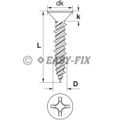 Şurub reparaţie HI-LOW cap înecat 4,8x 35 ZA PH2 (500 buc)