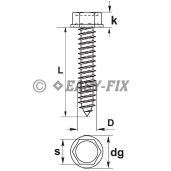 Şurub pt tablă cap hex DIN 6928 - 6,3x 32 ZA SW10 (200 buc)