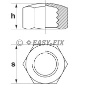 Piuliţă hexagonală înfundată DIN 917-6  M10 ZA (100 buc)