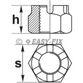 Piuliţă Hexagonală  Crenelată DIN 935-8  M20 ZA (25 buc)