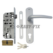 Set 035-501 broasca cu cilindru si maner pentru usa de intrare Y90 - Argintiu