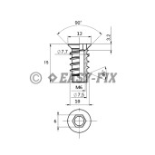 Bucşă oţel dublu filet M 6xØ 10xL 15mm ZA - SW6 (100 buc)
