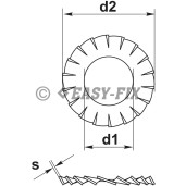 Şaibe elastice crestate ext DIN 6798A M30 ZA (50 buc)