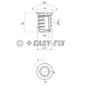 Bucşă oţel dublu filet M 8xØ 12xL 20mm ZA - SW8 (100 buc)