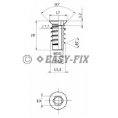 Bucşă oţel dublu filet M10xØ 15xL 20mm ZA - SW10 (100 buc)