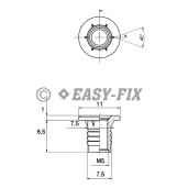 Piuliţă oţel insertie Tip A M 5 xØ7.5 xL 7mm ZA (100 buc)
