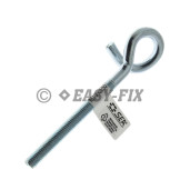 Cârlig răsucit cu filet metric Ø 24 - M10x150mm - Zincat Alb
