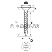 Şurub pt PAL şi lemn cu vârf crestat SR+ 5,0x 60 ZG PZ2 (250 buc)