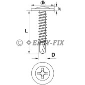 Şurub cap plat cu şaibă autoforant 4,2x16 RAL 8017 - PH2 (1.000 buc)