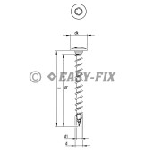 Şurub pentru dulgherie cap plat HECO-TOPIX  8x 60 HP TX40 (100 buc)