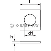 Şaibe plate pătrate DIN 436 - M24-80x80x6,00 ZA (10 buc)