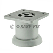 Picior plastic cilindric Ø50xh50mm  prindere patrata - Silver/ Cromat Satinat